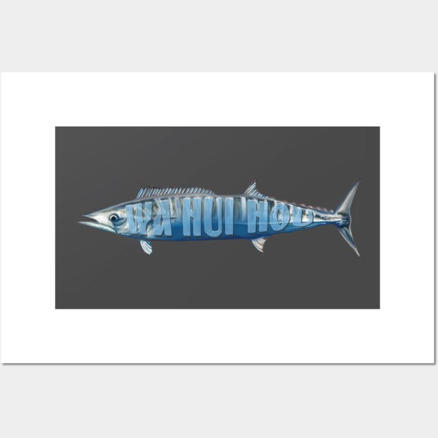 W A hui hou until we meet again wahoo fishing in Hawaii ono Wall Art by BrederWorks